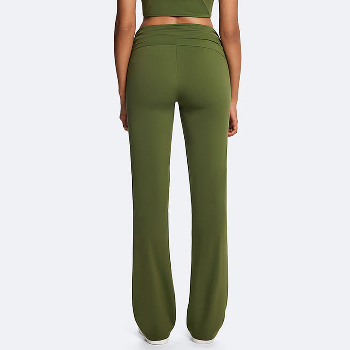 Buddha Stones スポーツフィットネスヨガ用無地クロップホルターバックレスノースリーブトップスストレートレッグパンツ - image 17