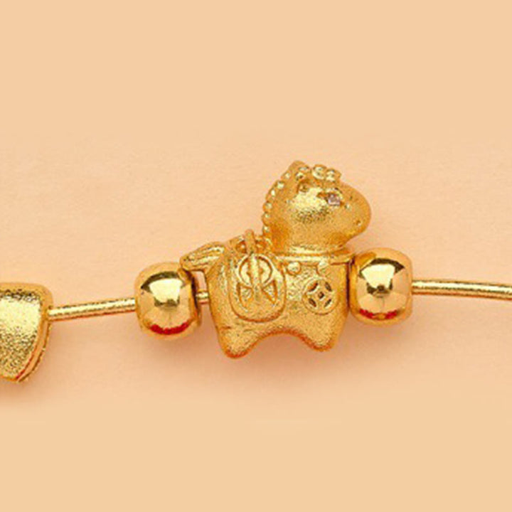 Buddha Stones 馬年福文字蓮華幸運繁栄を引き寄せる如意ハンドル平和のお守りチャーム幸運ブローチ - image 4