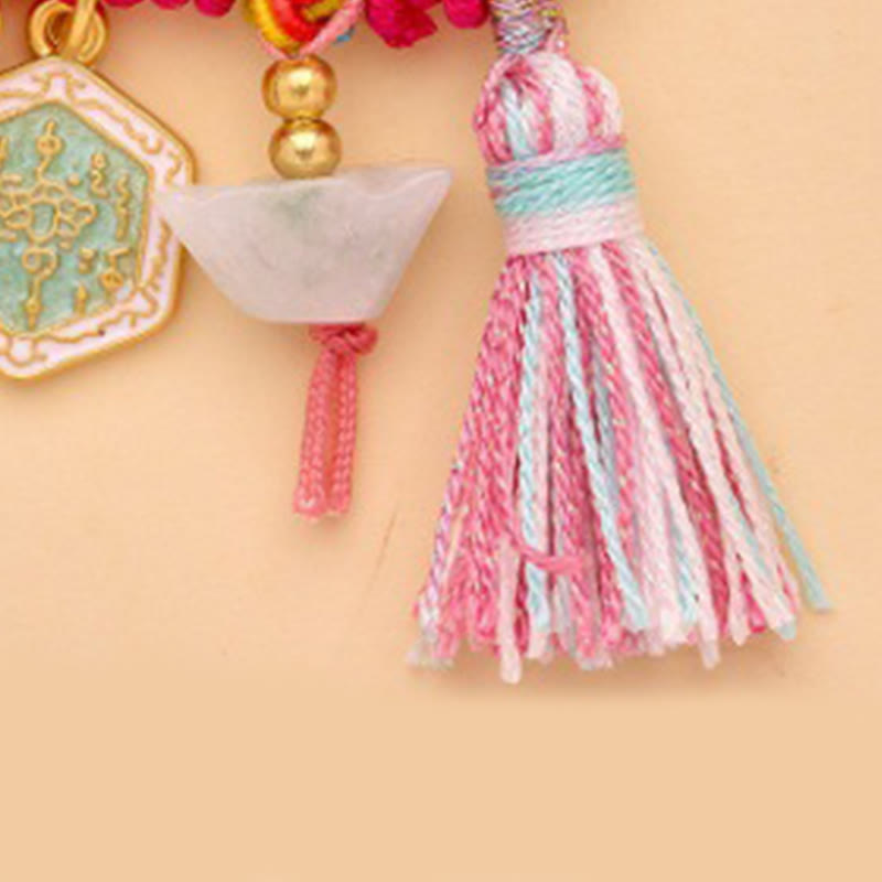 Buddha Stones 馬年福文字蓮華幸運繁栄を引き寄せる如意ハンドル平和のお守りチャーム幸運ブローチ - image 12