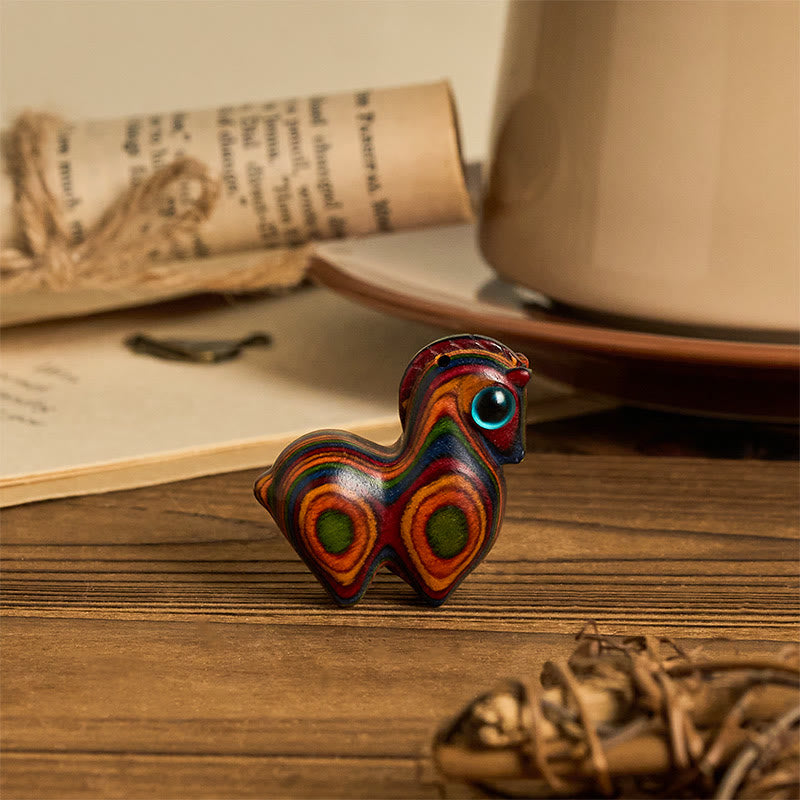 午年Buddha Stones彫刻唐馬レインボーユーカリ創造性デスク装飾 - image 1