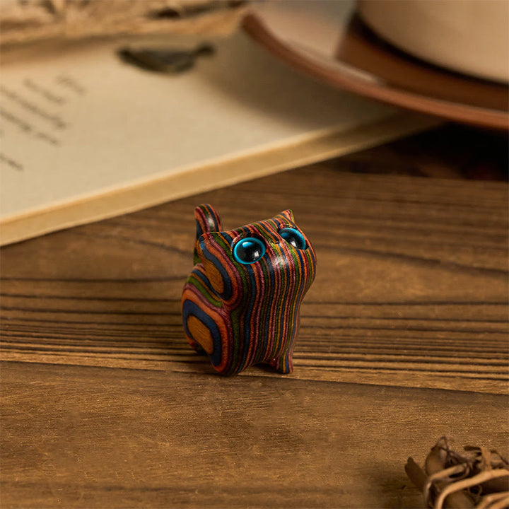 かわいい子猫のレインボーユーカリ彫刻のBuddha Stonesのストレス軽減装飾 - image 1