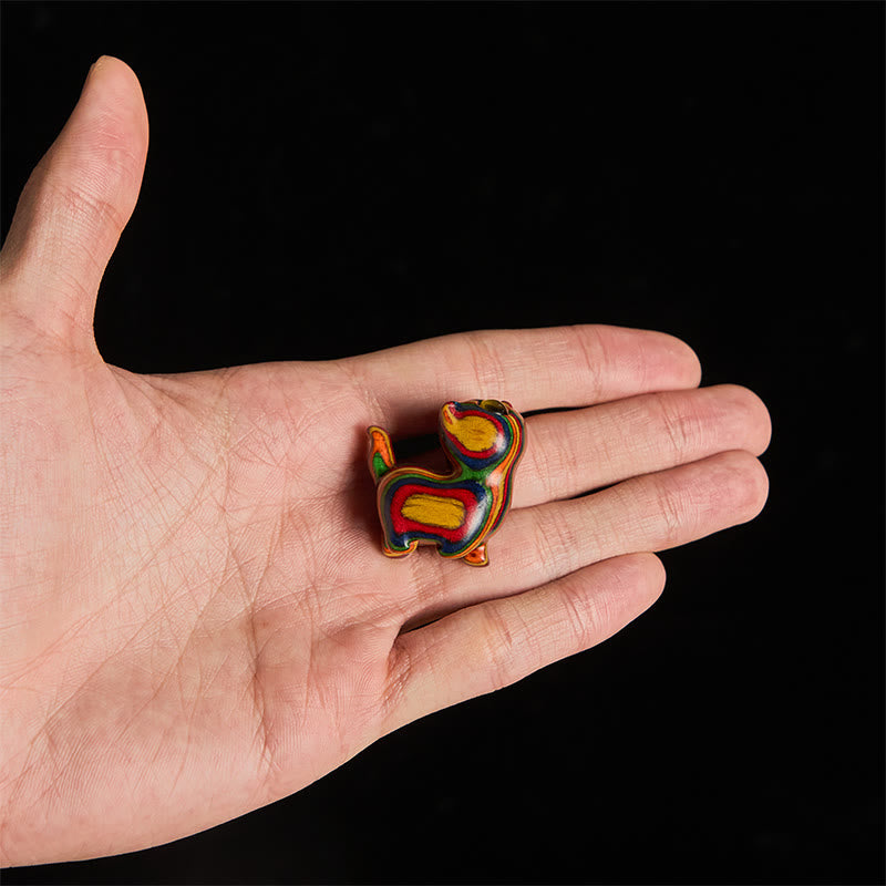 かわいい子猫のレインボーユーカリ彫刻のBuddha Stonesのストレス軽減装飾 - image 12