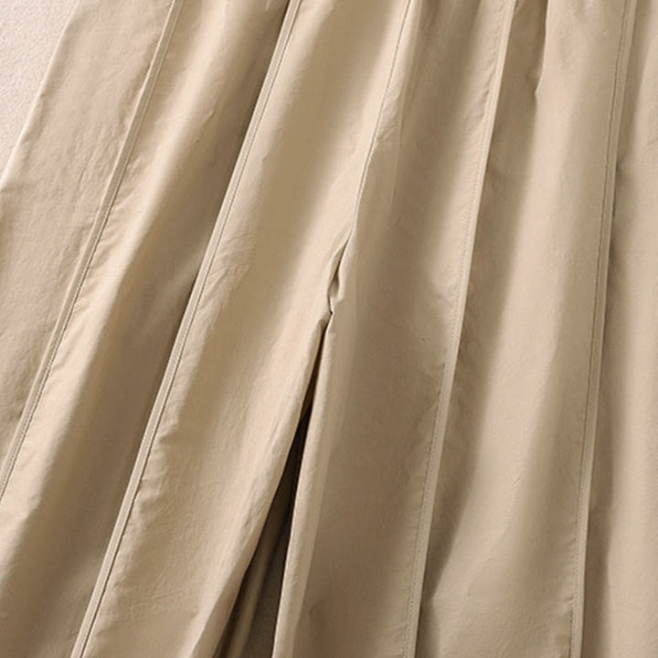 Buddha Stones 夏用シンプル無地ハイウエストプリーツレディースハーレムパンツ（ポケット付き） - image 17