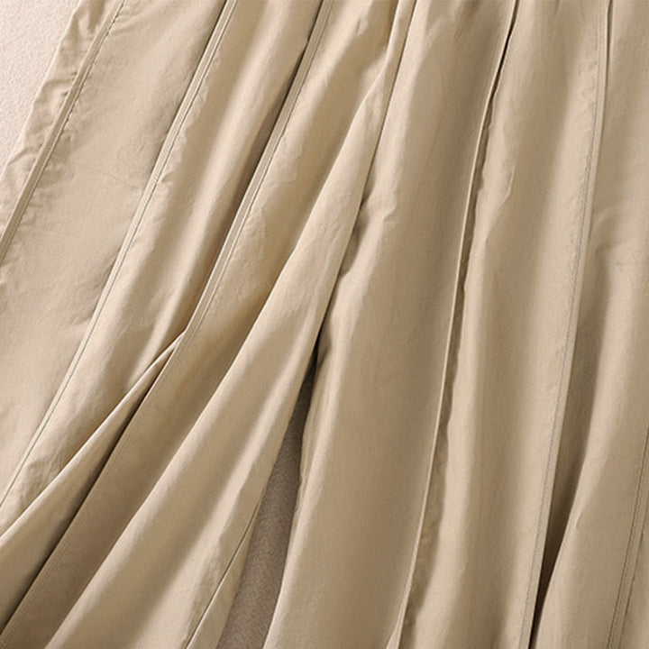 Buddha Stones 夏用シンプル無地ハイウエストプリーツレディースハーレムパンツ（ポケット付き） - image 16