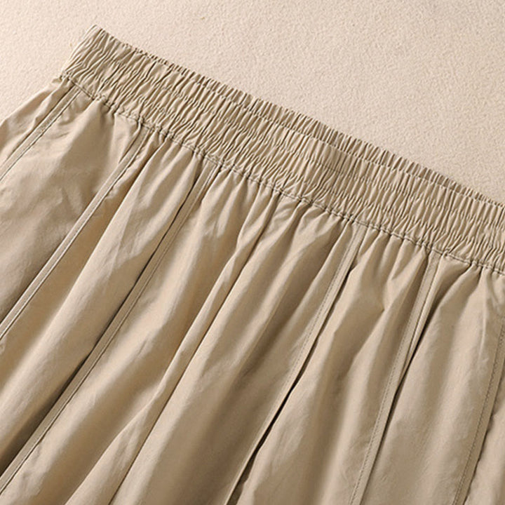 Buddha Stones 夏用シンプル無地ハイウエストプリーツレディースハーレムパンツ（ポケット付き） - image 12