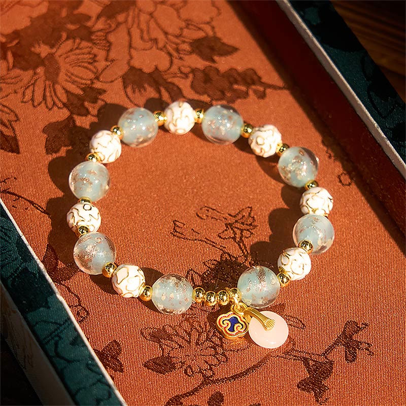 Buddha Stonesブルーリウリガラス祝福ブレスレット - image 2