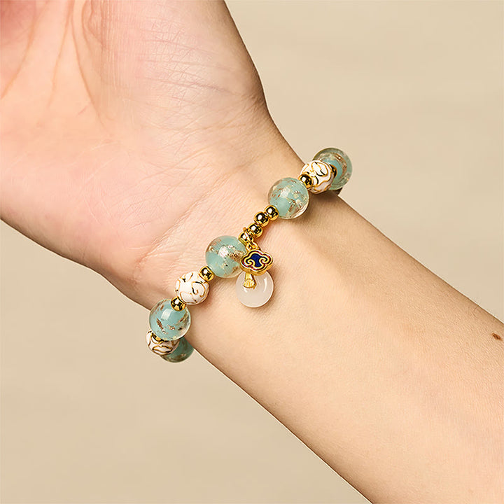 Buddha Stonesブルーリウリガラス祝福ブレスレット - image 4