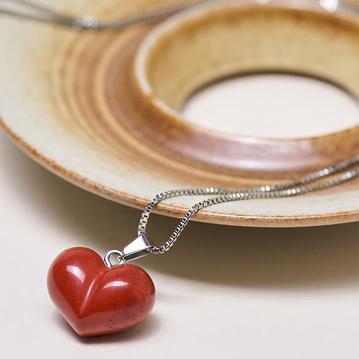 Buddha Stonesハートデザインアメジストトパーズピンククリスタルオパールタイガーアイホワイトクリスタルレッドジャスパーアマゾナイトグリーンアベンチュリンブラックオブシディアンシトリンバランスネックレスペンダント - image 30