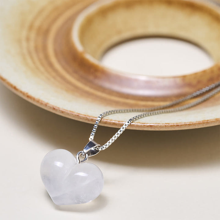 Buddha Stonesハートデザインアメジストトパーズピンククリスタルオパールタイガーアイホワイトクリスタルレッドジャスパーアマゾナイトグリーンアベンチュリンブラックオブシディアンシトリンバランスネックレスペンダント - image 26