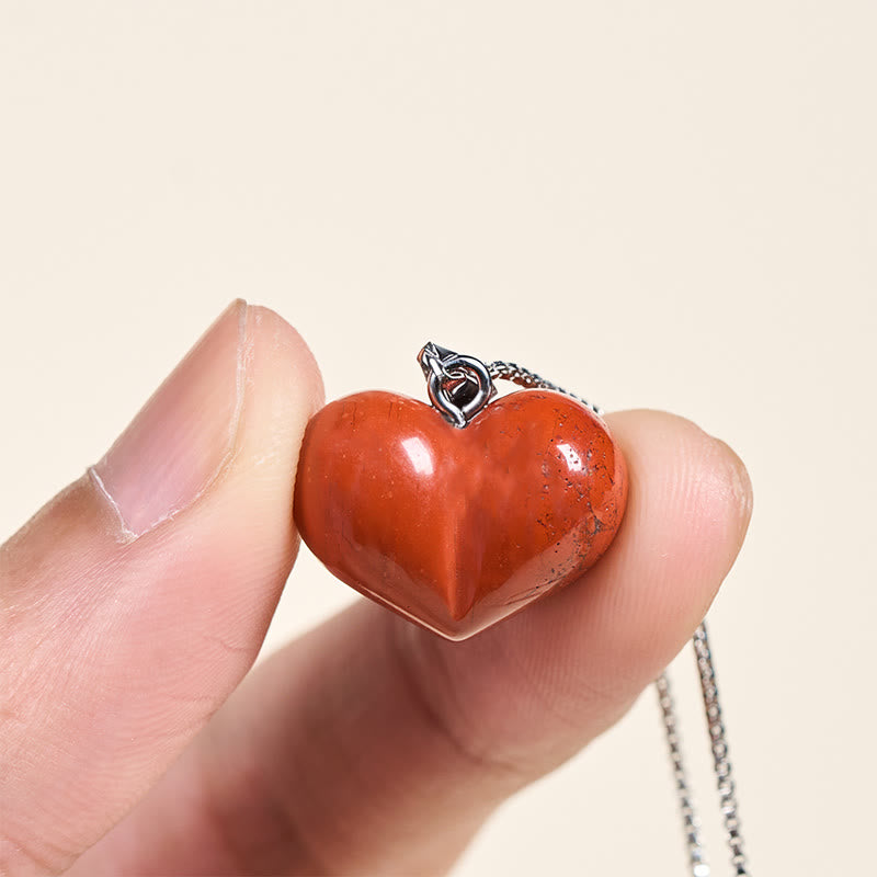 Buddha Stonesハートデザインアメジストトパーズピンククリスタルオパールタイガーアイホワイトクリスタルレッドジャスパーアマゾナイトグリーンアベンチュリンブラックオブシディアンシトリンバランスネックレスペンダント - image 29