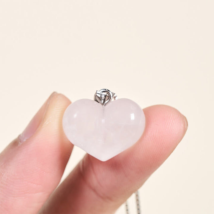 Buddha Stonesハートデザインアメジストトパーズピンククリスタルオパールタイガーアイホワイトクリスタルレッドジャスパーアマゾナイトグリーンアベンチュリンブラックオブシディアンシトリンバランスネックレスペンダント - image 25