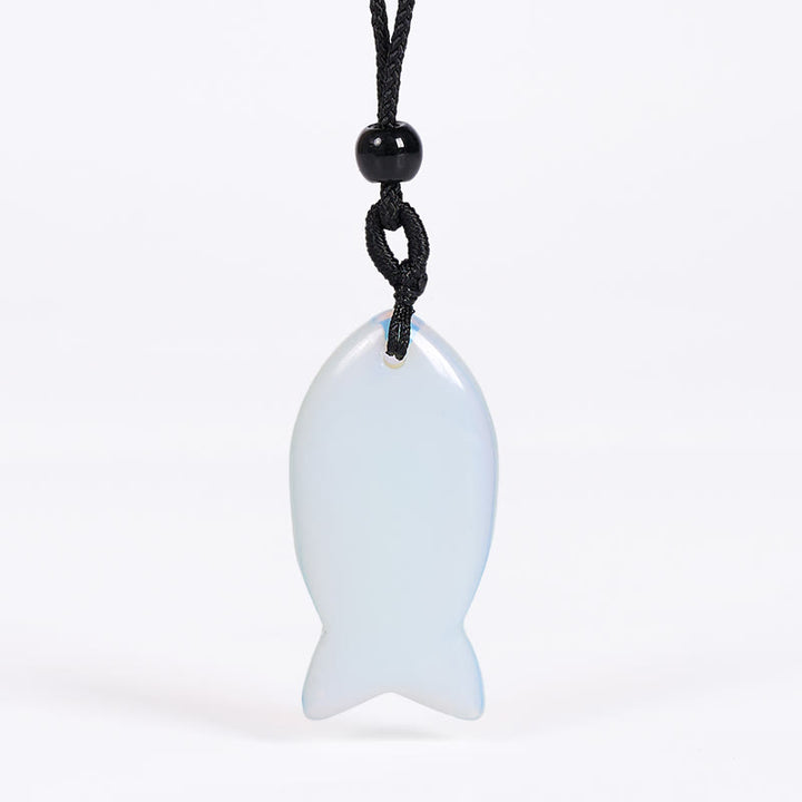 Buddha Stones鯉クリスタル インド瑪瑙 アメジスト トパーズ レッドジャスパー成就温もり ネックレス ペンダント - オパール - image 55