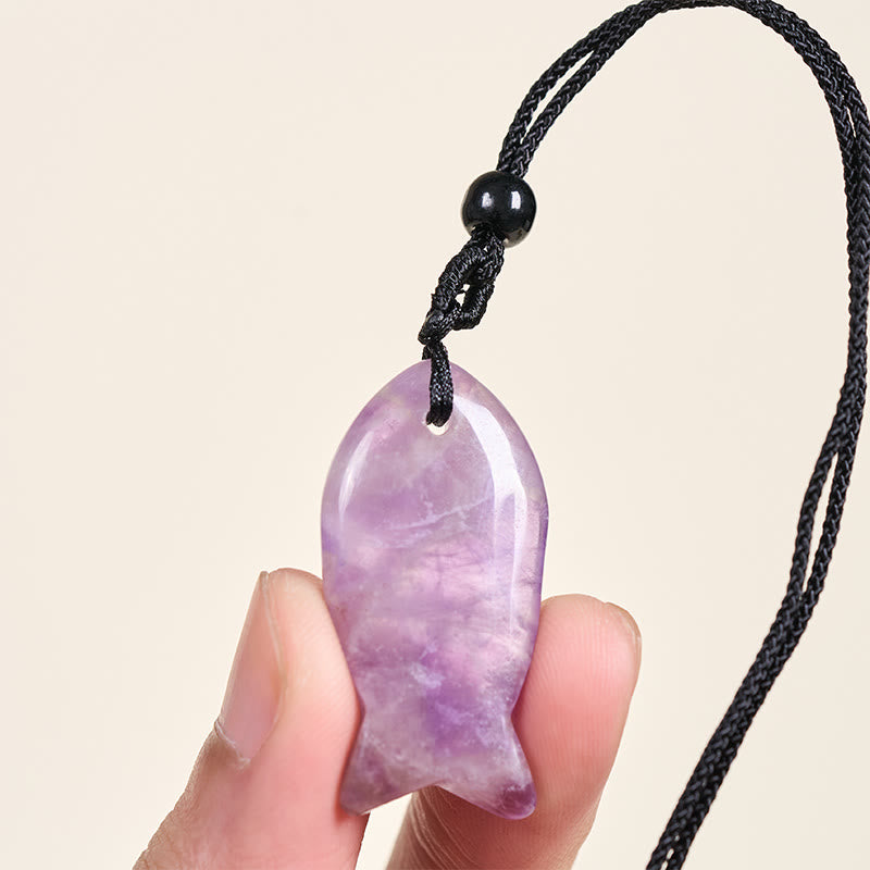 Buddha Stones鯉クリスタル インド瑪瑙 アメジスト トパーズ レッドジャスパー成就温もり ネックレス ペンダント - image 52