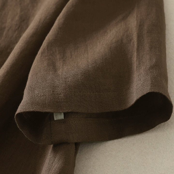 Buddha Stones 夏用無地Vネックボタンシンプルデザインレディース半袖シャツ - image 20