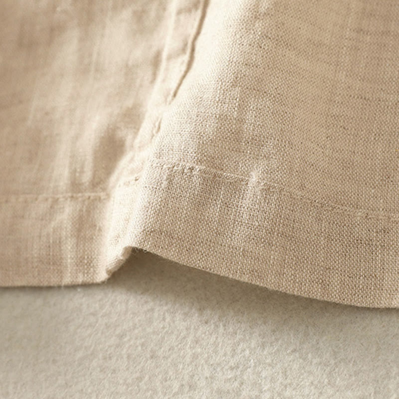 Buddha Stones 夏用無地Vネックボタンシンプルデザインレディース半袖シャツ - image 11