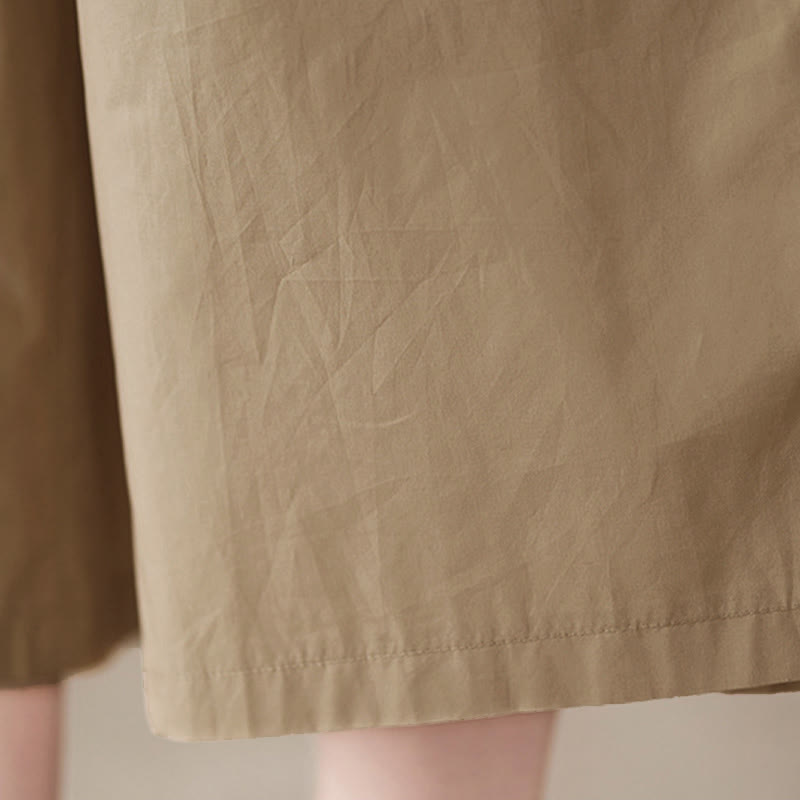 Buddha Stones プレーンなボタン付きサイドデザインカプリクロップドレディースワイドレッグパンツ（ポケット付き） - image 26