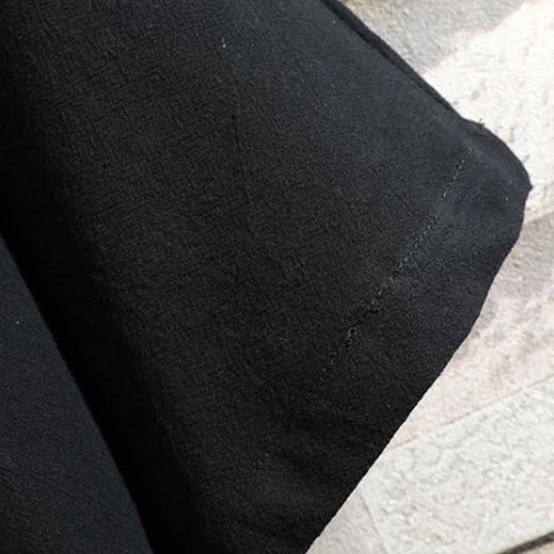 Buddha Stones 刺繍鶴吉祥雲柄前開き半袖ジャケットメンズ綿着物 - image 13