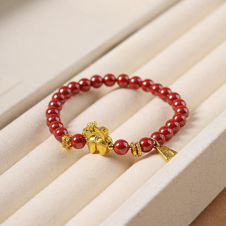 Buddha Stones 午年 辰砂銅和田翡翠 集中ブレスレット - 辰砂銅（手首周り：14～15cm） - image 0