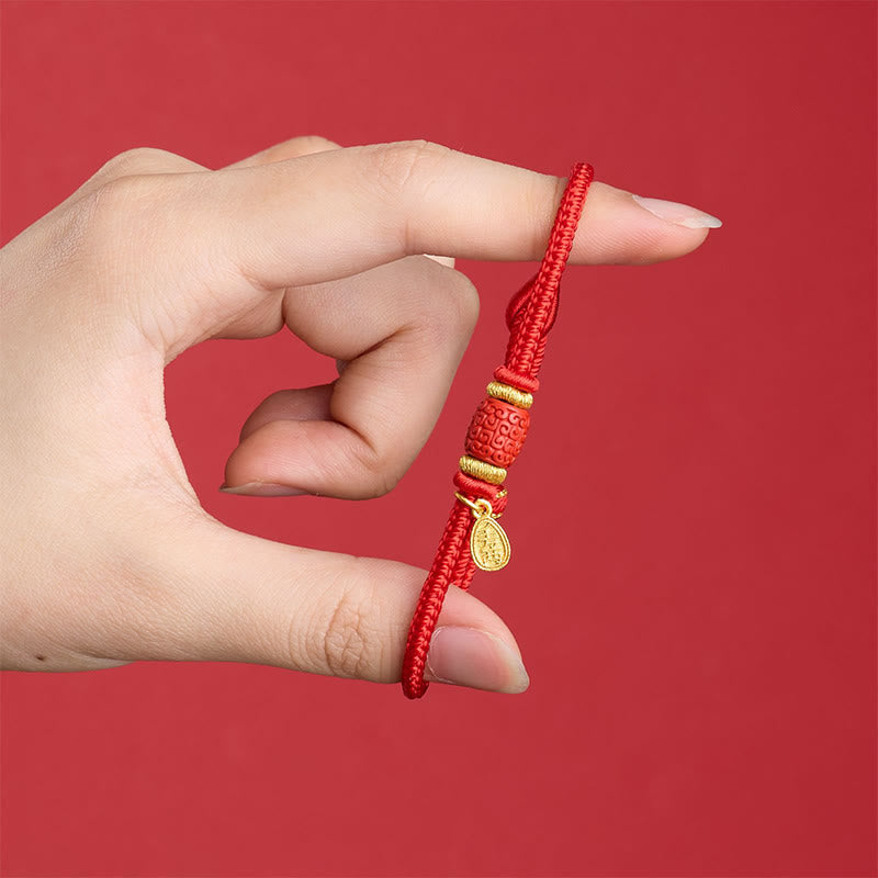 Buddha Stones オーム・マニ・パドメ・フム・フーのキャラクター銅製赤紐の幸運ブレスレット - image 11