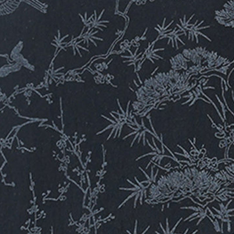 Buddha Stones 夏用 鶴 松 柄 唐装 メンズ フロッグボタン 半袖 コットンシャツ ポケット付き - image 6