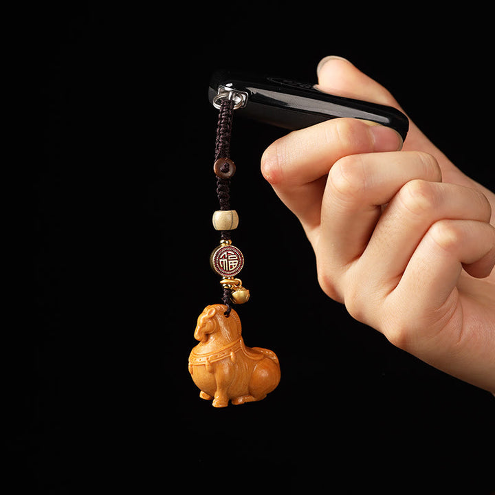 Buddha Stones 午年福文字小葉紫檀各種白檀バランスキーホルダー - image 8