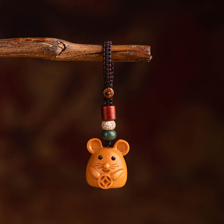 Buddha Stones 午年 紅檀 星月 菩提樹良縁祈願キーホルダー - 紅檀星月菩提種鼠 - image 8