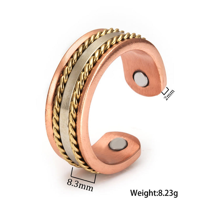 Buddha Stones レトロなツイストデザインの銅製オープンウェルスラッキーカフブレスレットバングルリング - image 13