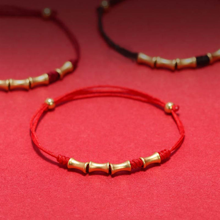 Buddha Stones925 スターリングシルバー 竹デザイン 守護幸運 編み込みブレスレット - image 0