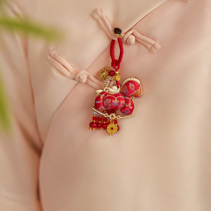 Buddha Stones 午年刺繍豊かさキーホルダー - image 2