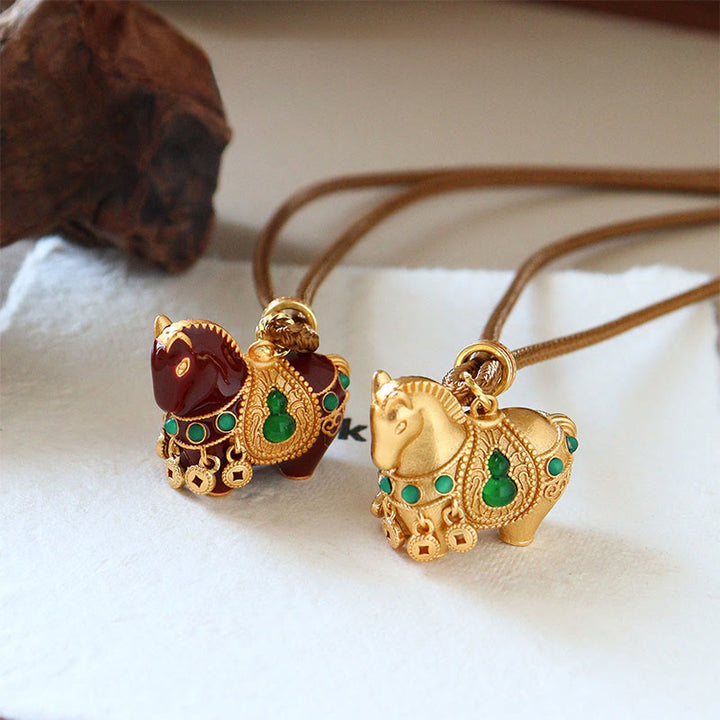 Buddha Stones 午年 銅真鍮 バランスネックレスペンダント - image 4