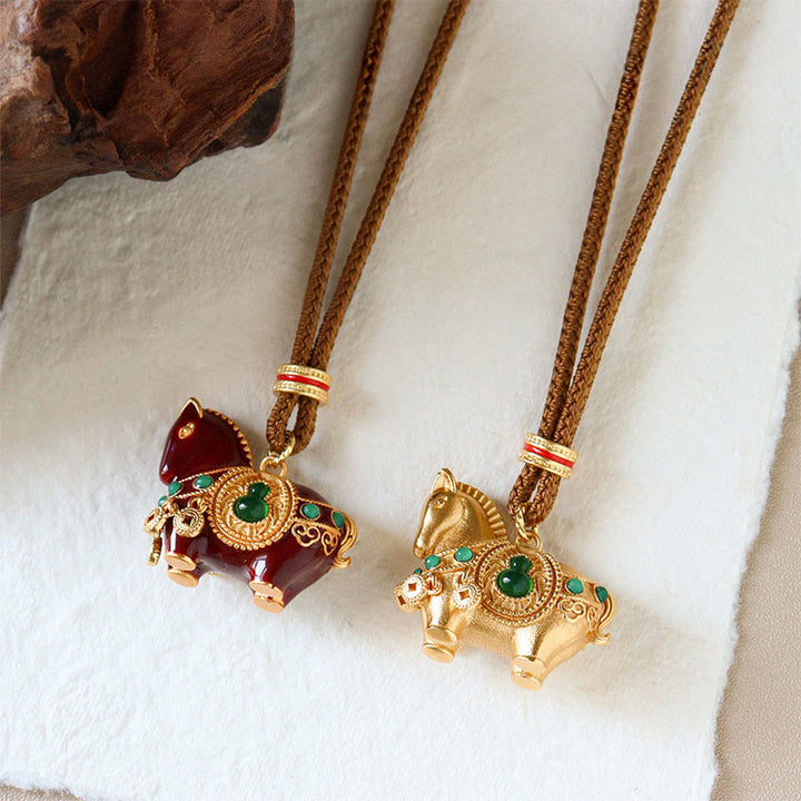 Buddha Stones 午年 銅真鍮 バランスネックレスペンダント - image 8