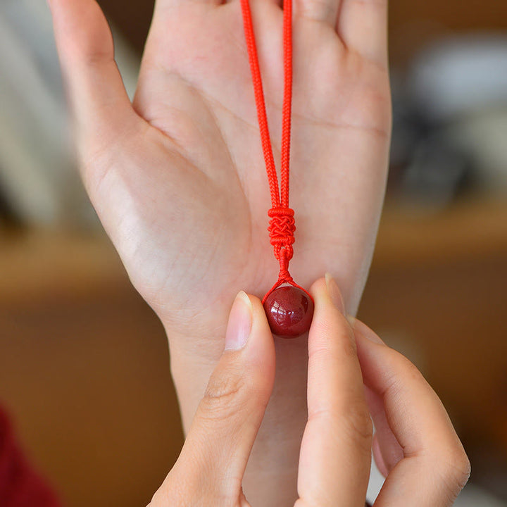 Buddha Stones 辰砂の悪霊除けネックレスペンダント - image 3