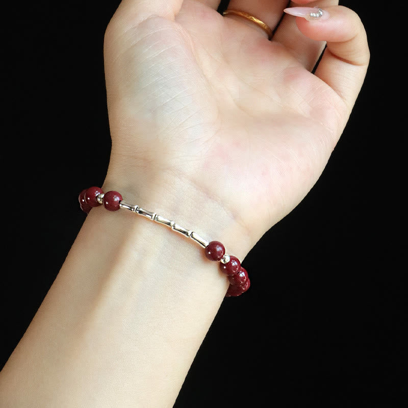 Buddha Stones シナバー 925 スターリングシルバー カーム コンセントレーション ブレスレット - image 6