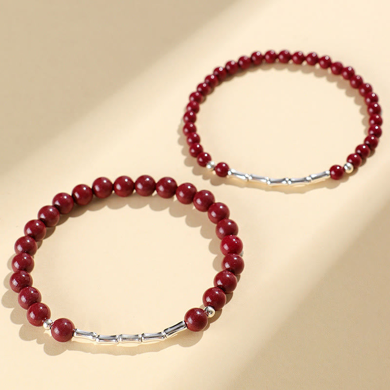 Buddha Stones シナバー 925 スターリングシルバー カーム コンセントレーション ブレスレット - image 12