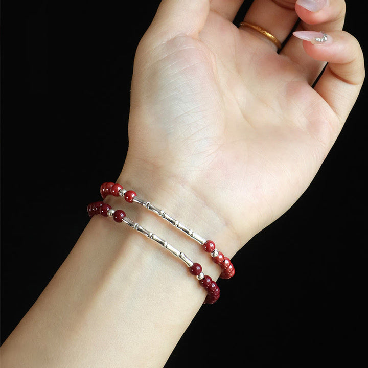 Buddha Stones シナバー 925 スターリングシルバー カーム コンセントレーション ブレスレット - image 11