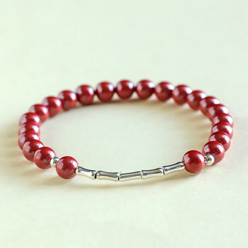 Buddha Stones シナバー 925 スターリングシルバー カーム コンセントレーション ブレスレット - image 8