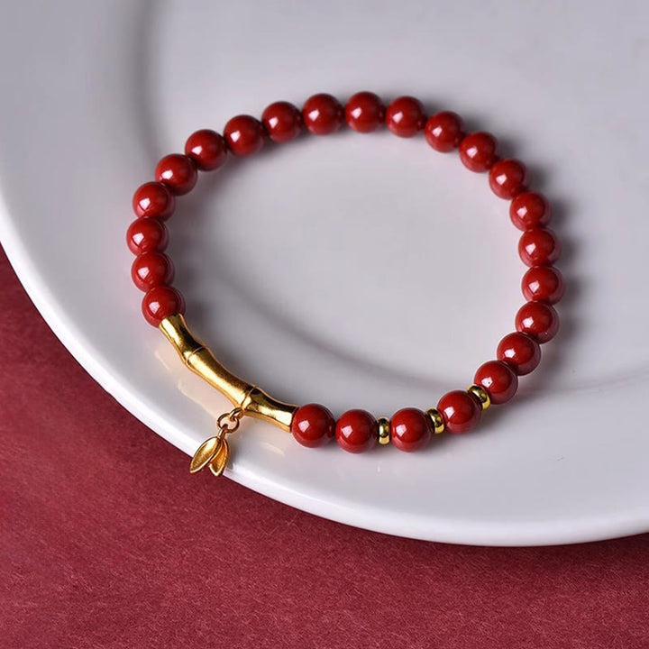 Buddha Stones竹製 辰砂 925スターリングシルバー コンセントレーションブレスレット - image 4