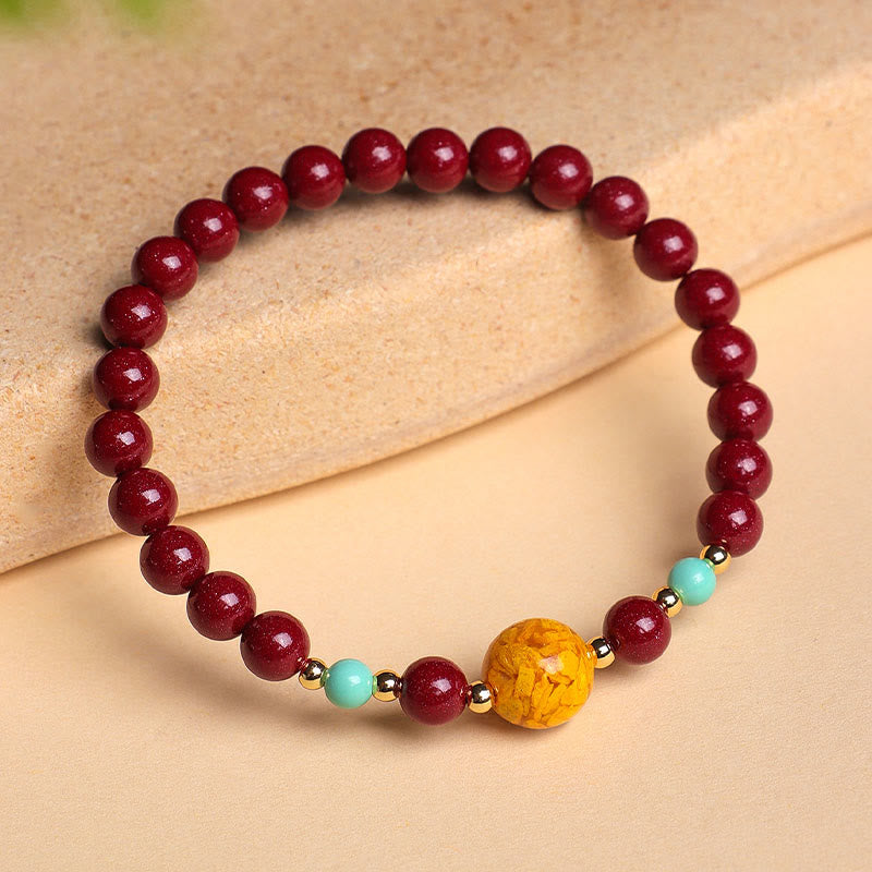 Buddha Stones辰砂 ターコイズ 邪悪な霊を寄せ付けないブレスレット - image 1