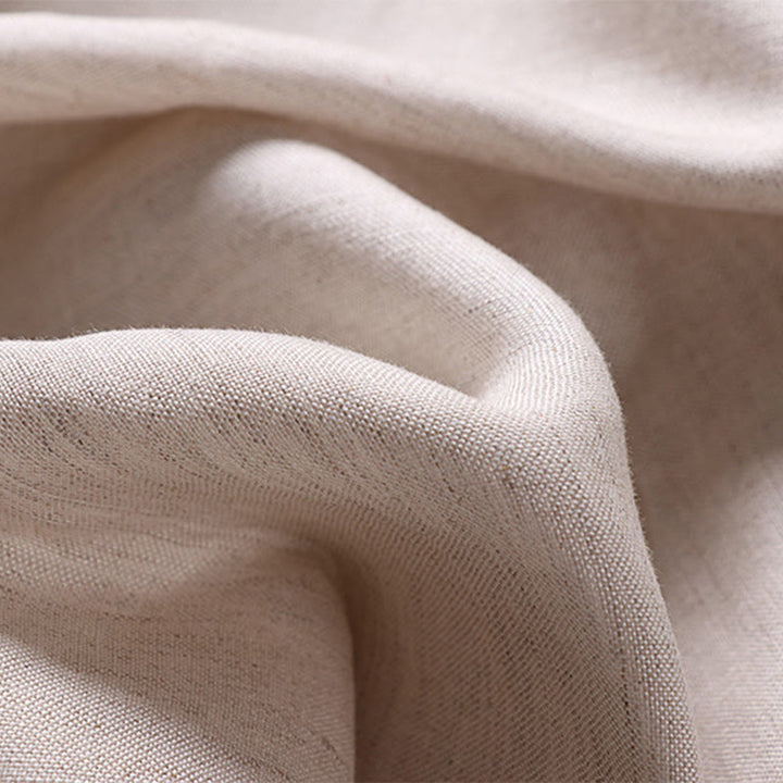 Buddha Stones 夏用ジッパー付き伸縮性ウエストデザインメンズコットンリネンワイドレッグパンツ（ポケット付き） - image 8