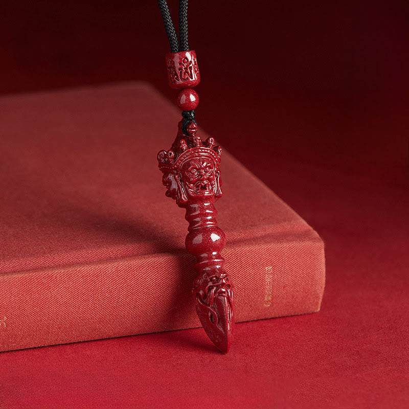 Buddha Stones 辰砂「オーム・マニ・パドメ・フム」悪霊除けネックレスペンダント - image 1