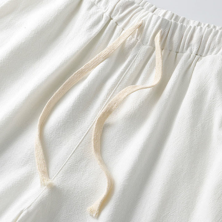 Buddha Stones 夏用無地ドローストリングアンクル丈メンズハーレムパンツ（ポケット付き） - image 6