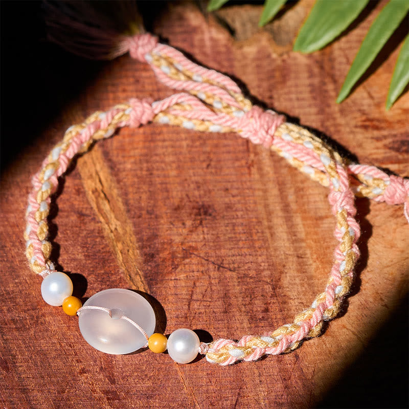 Buddha Stones カルセドニー平和のお守りチャーム幸運を呼ぶブレスレット - image 4