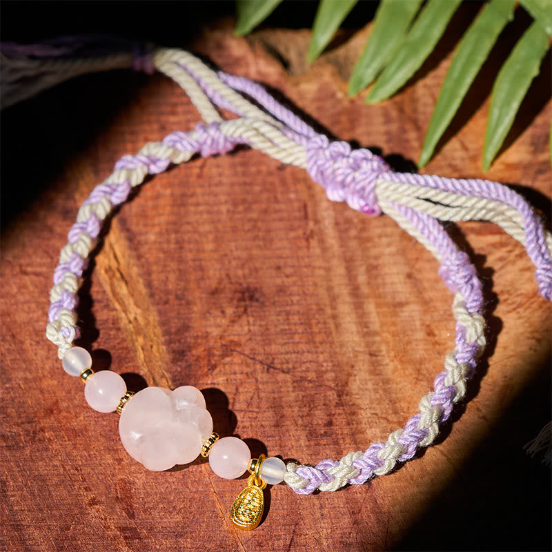 Buddha Stones ピンククリスタルキャットの温もり愛のブレスレット - image 3