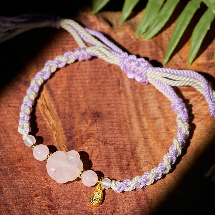 Buddha Stones ピンククリスタルキャットの温もり愛のブレスレット - image 3