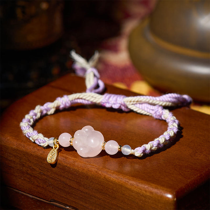 Buddha Stones ピンククリスタルキャットの温もり愛のブレスレット - image 2
