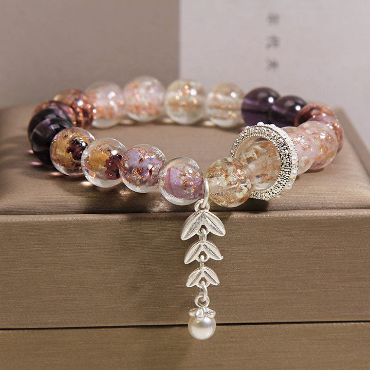 Buddha Stones 琉璃ガラスビーズ小麦耳チャームブレスレット - image 4