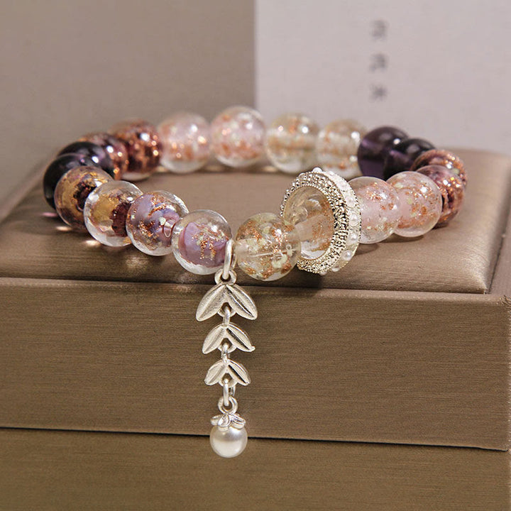 Buddha Stones 琉璃ガラスビーズ小麦耳チャームブレスレット - image 5