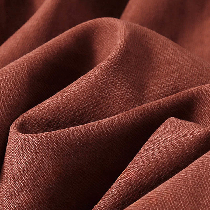 Buddha Stones 秋冬 無地 ボタンダウン レースアップデザイン 長袖 ミディ丈 ドレス ポケット付き - image 11