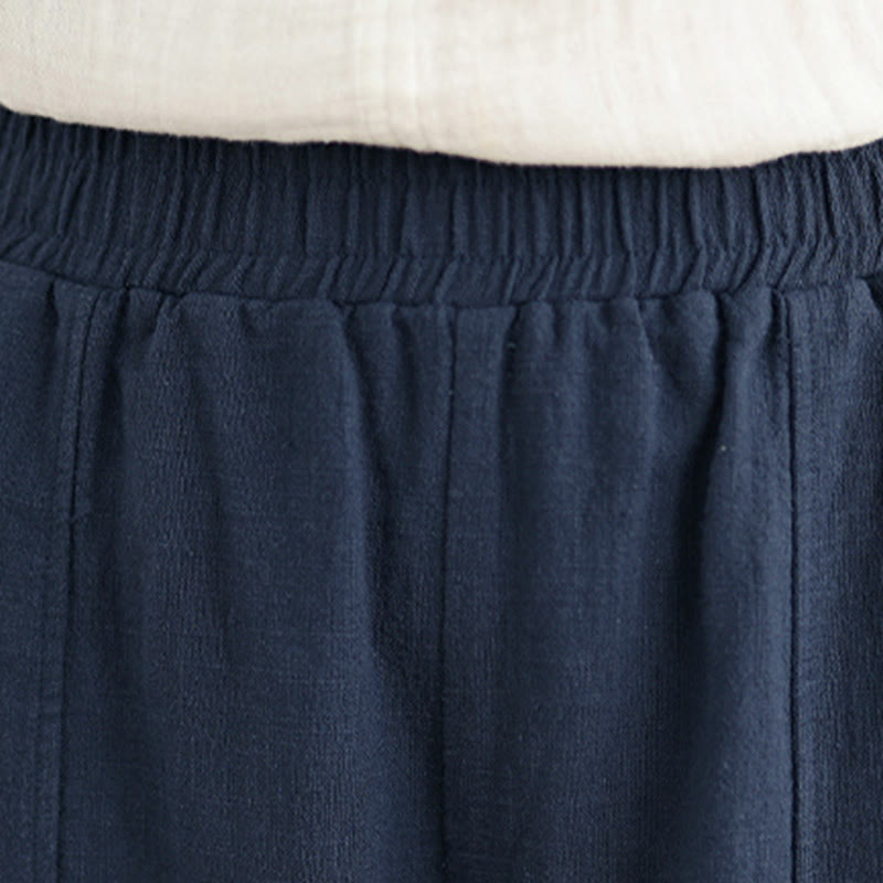 Buddha Stones 無地コットンリネンレディースストレートレッグパンツ（ポケット付き） - image 24