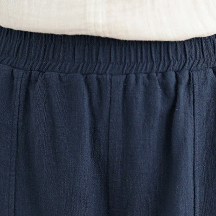 Buddha Stones 無地コットンリネンレディースストレートレッグパンツ（ポケット付き） - image 24